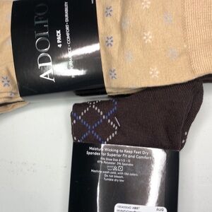 ADOLFO NWT Mens Dress Socks Assorted Patterns 4 Pack provide performance comfort
